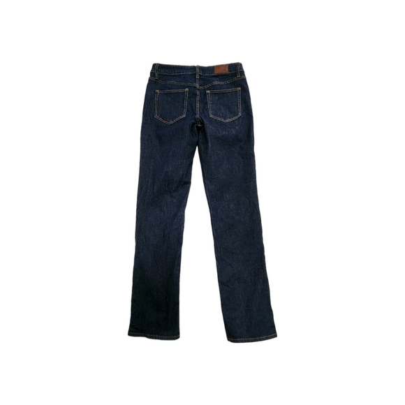 Lands' End Women Dark Denim Mid Rise Straight Jeans Sz 8 - Picture 2 of 14